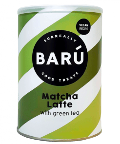 Barú Matcha Latte är en krämig och vegansk grön te-latte med subtil sötma, enkel att blanda med valfri mjölk för en upplyftande