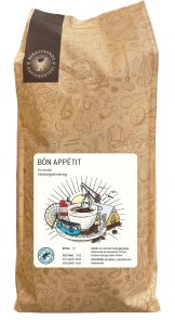 Bergstrands Bön Appetit är ett välbalanserat bryggkaffe med mjuk fyllighet, låg syra och rund smakprofil med inslag av nötter.