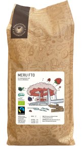 Bergstrands Kafferosteri Meru Kaffebönor FTO är en 100 % Fairtrade-certifierad bryggkaffeblandning med balanserad friskhet, kraf