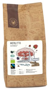 Bergstrands Kafferosteri Meru Kaffebönor FTO är en 100 % Fairtrade-certifierad bryggkaffeblandning med balanserad friskhet, kraf