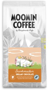Snorkfröken-kaffe är ett smaksatt bryggkaffe med brasilianska pärlbönor som bas, där drömlik choklad möter koncentrerad kaffekar