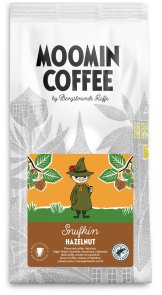 Snusmumrikens kaffe är ett smaksatt bryggkaffe med brasilianska pärlbönor som bas, där mild och nötig hasselnöt möter koncentrer