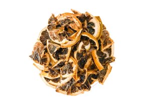 Torkad citron är perfekt för en egen teblandning. Blanda med örter, teblad eller varför inte rooibos?