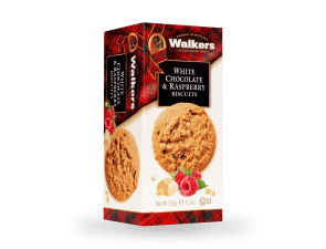 Kakor med smak av hallon och vit choklad.